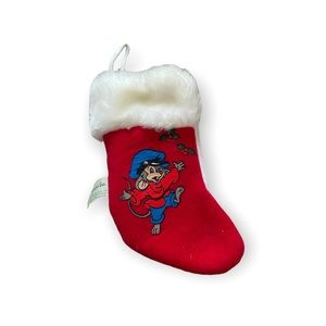 Vtg 1986 Universal Studios An American Tale Mini Fievel Christmas Stocking 7"